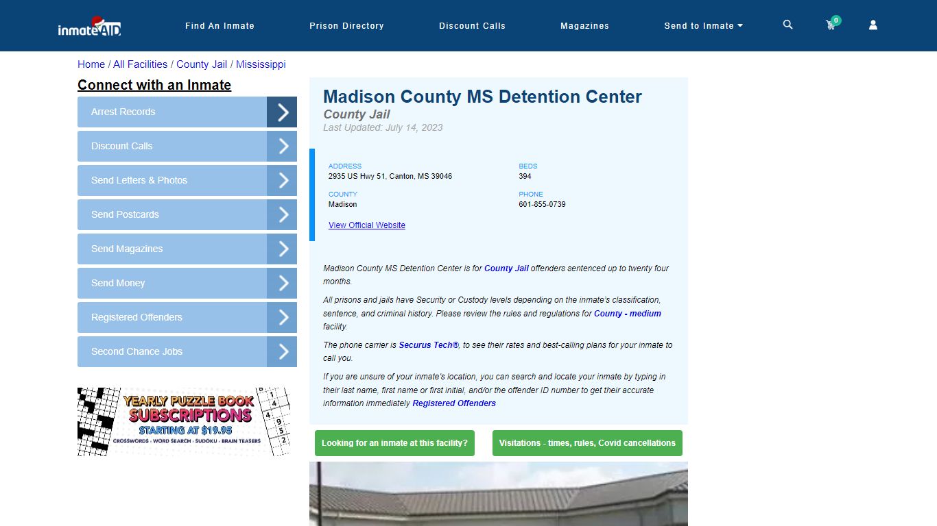 Madison County MS Detention Center - Inmate Locator - Canton, MS